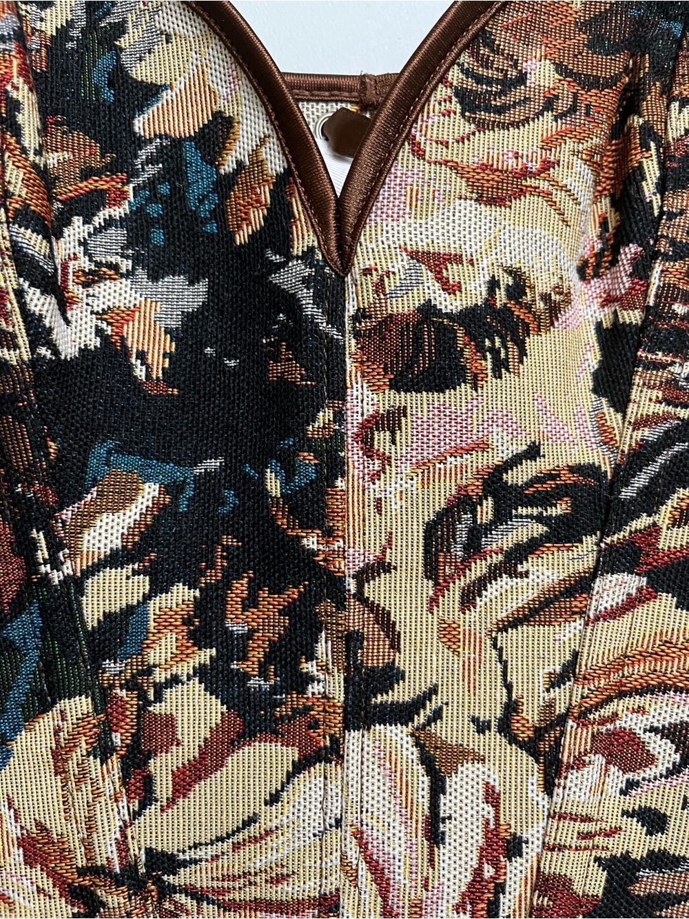 Floral Tapestry Sweetheart Corset Top - Multi Sz S,Whimsigoth, Renaissance - Picture 4 of 6